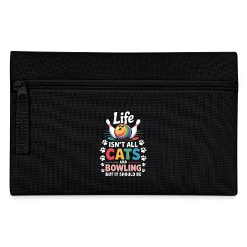 Bowling Spruch Katzen Lustiges Bowling Geschenk - Federtasche - Schwarz - Vorne