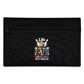 Bowling Spruch Katzen Lustiges Bowling Geschenk - Federtasche - Schwarz - Vorne
