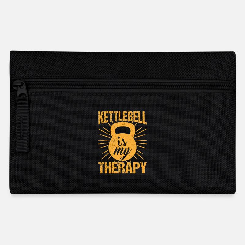 Fitness Fanatics Kettlebell Is My Therapy - Federtasche - Schwarz