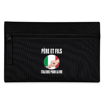 père et fils italie italien papa - Trousse - noir - Devant