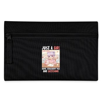 Just a Girl Who Loves Anime Strawberry Milk and - Pencil Case - black - Front