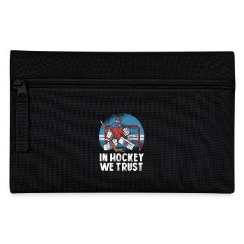 Eishockey Leidenschaft: In Hockey We Trust - Federtasche - Schwarz - Vorne