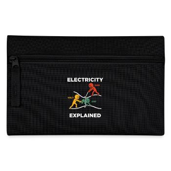 Electricity explained electrician - Pencil Case - black - Front