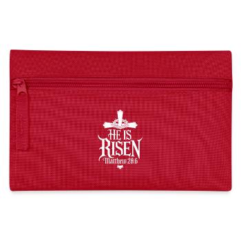 Christus Ist Auferstanden Matthew 28:6 - Federtasche - Rot - Vorne