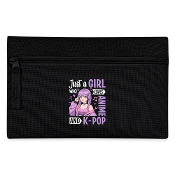 Just a Girl Who Loves Anime and K-Pop - Pencil Case - black - Front