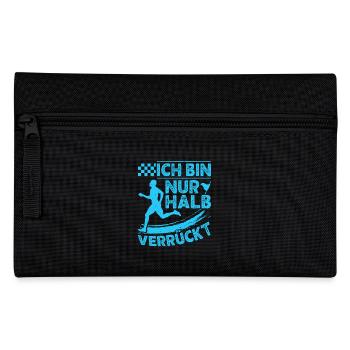 Läufer ICH BIN NUR HALB VERRÜCKT Laufen Lustig - Federtasche - Schwarz - Vorne