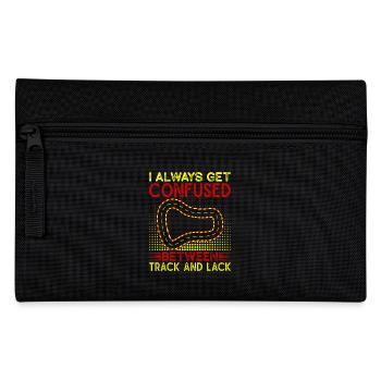 Slotcar Racer Gift Confused Between Track & Lack - Pencil Case - black - Front