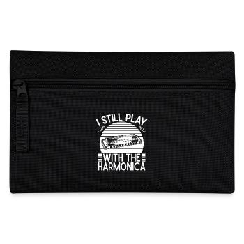 Harmonica Musican Still Play With The Harmonica - Pencil Case - black - Front