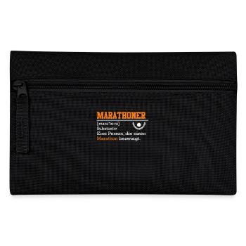 Läufer MARATHONI Laufen Lustiges Marathon - Federtasche - Schwarz - Vorne