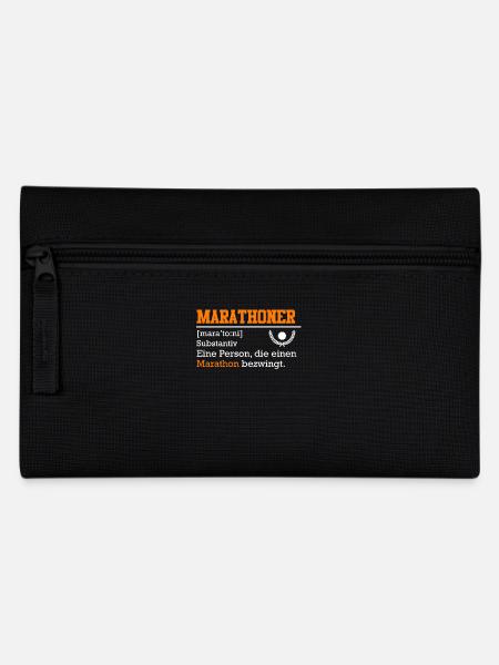 Läufer MARATHONI Laufen Lustiges Marathon - Federtasche - Schwarz