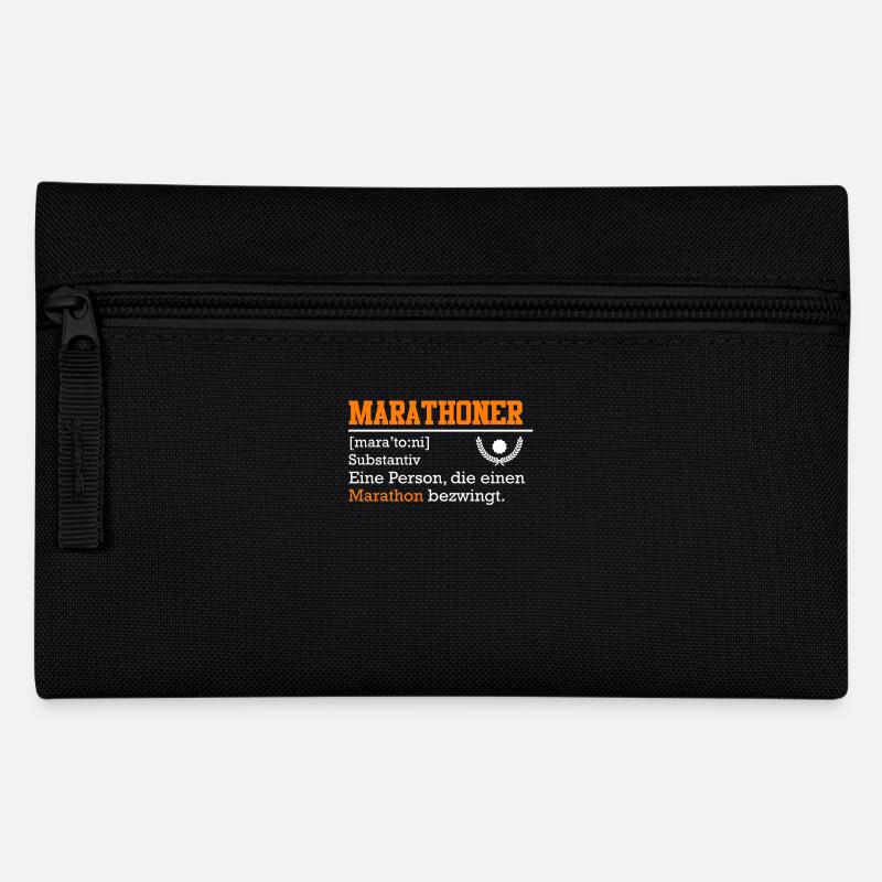 Läufer MARATHONI Laufen Lustiges Marathon - Federtasche - Schwarz