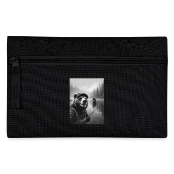 Selfie d’ours de pêche - Trousse - noir - Devant