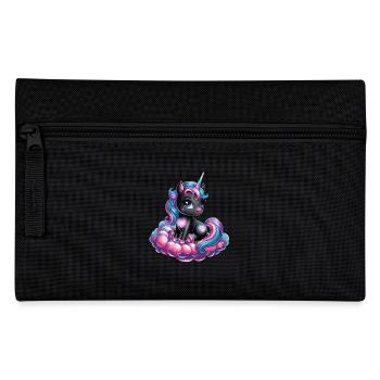 Licorne magique sur des nuages avec des motifs de cœur pour - Trousse - noir - Devant