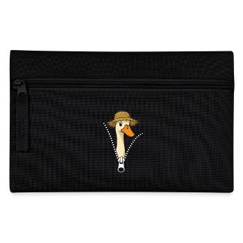 Runner duck with straw nut that zips through zipper - Pencil Case - black - Front