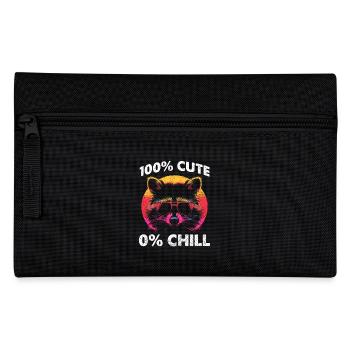 Funny Cute Wild Raccoon Meme - Pencil Case - black - Front