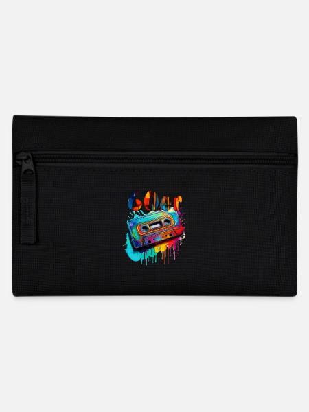 MUSIKKASETTE 60er - Federtasche - Schwarz