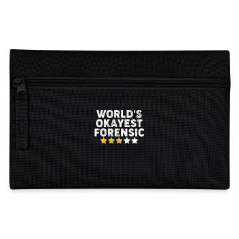 Worlds Okayest Forensic Funny Crime Scene Forensic - Pencil Case - black - Front
