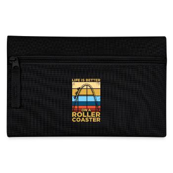 Life is better Amusement Park Coaster Roller Coaster - Pencil Case - black - Front