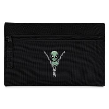 Lustiger Alien Reißverschluss Look - Federtasche - Schwarz - Vorne