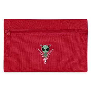 Funny alien with zipper design - Pencil Case - red - Front