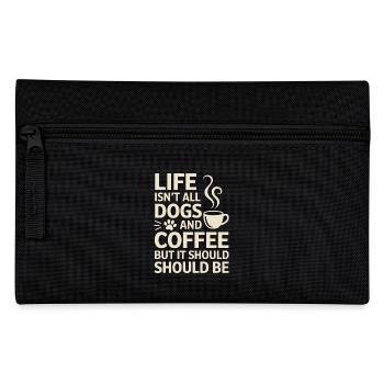 Kaffee Spruch Hunde Lustiges Kaffee Geschenk - Federtasche - Schwarz - Vorne