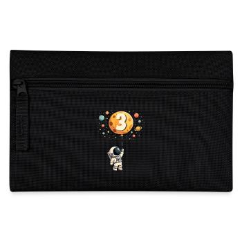 Cute Astronaut 3rd Birthday Boy Outer Space - Pencil Case - black - Front