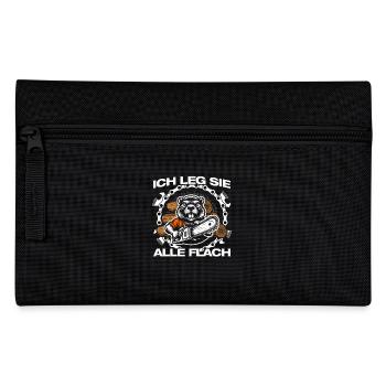 I lay 'em all lumberjack woodsman - Pencil Case - black - Front