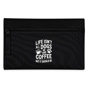 Kaffee Spruch Hunde Lustiges Kaffee Geschenk - Federtasche - Schwarz - Vorne