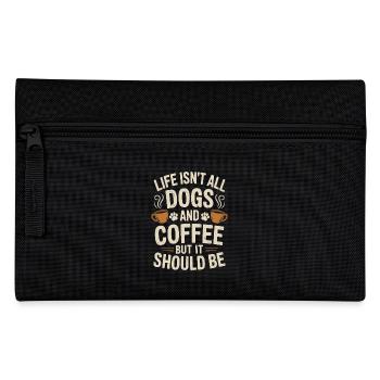 Kaffee Spruch Hunde Lustiges Kaffee Geschenk - Federtasche - Schwarz - Vorne