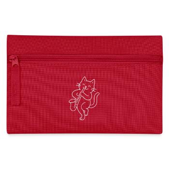 Cat joue du saxophone - Trousse - rouge - Devant