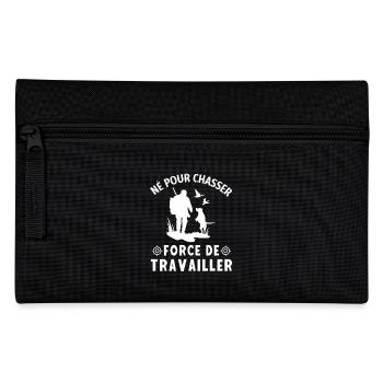 T-shirt Chasse ,Né pour chasser forcé de travaill - Trousse - noir - Devant