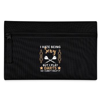 Drôle de dicton de fléchettes pour les joueurs de fléchettes - Trousse - noir - Devant