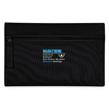 Läufer MARATHONI Laufen Lustiges Marathon - Federtasche - Schwarz - Vorne