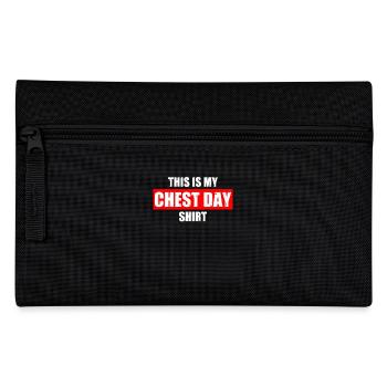 Chest day Bodybuilding Bodybuilder Gym Weight Lifting - Pencil Case - black - Front