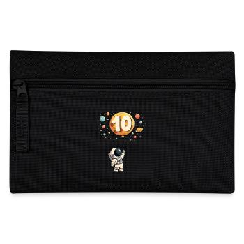 Cute Astronaut 10th Birthday Boy Outer Space - Pencil Case - black - Front
