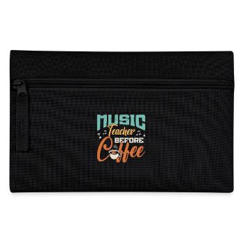 Music Teacher Before Coffee Composer Coffee Lover - Pencil Case - black - Front
