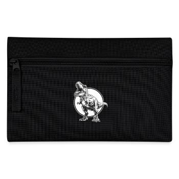 Imposing dinosaur T-Rex in front of a moon motif - Pencil Case - black - Front