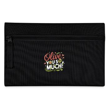 Olive You So Much Funny Graphic With Heartfelt - Pencil Case - black - Front