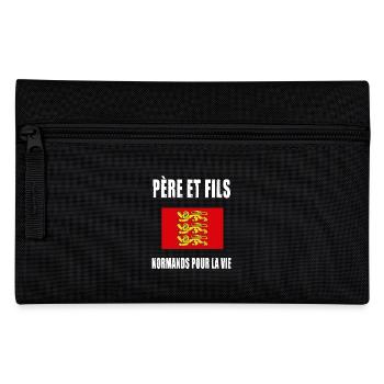 père et fils normand normandie papa fête des pères - Trousse - noir - Devant