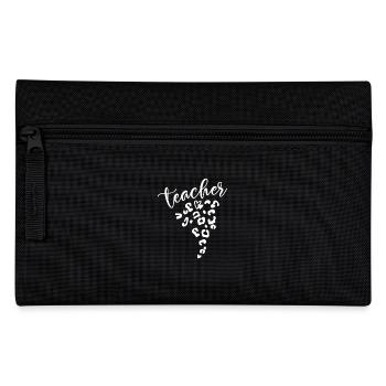 Lehrer Leopard Herz Design für Pädagogen - Federtasche - Schwarz - Vorne