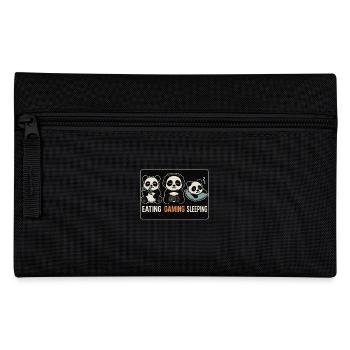 Eating Gaming Sleeping – Funny Panda Gamer Desi - Pencil Case - black - Front
