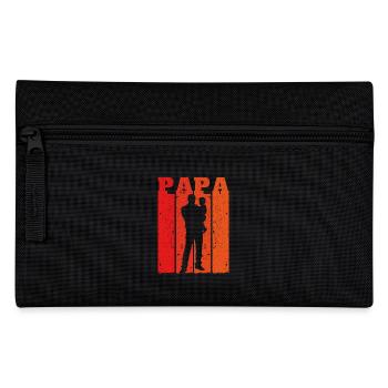 Retro Dad Silhouette – Vintage Style Father's Day - Pencil Case - black - Front