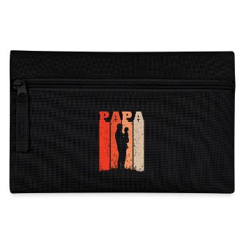 Retro Dad Silhouette – Vintage Style Father's Day - Pencil Case - black - Front