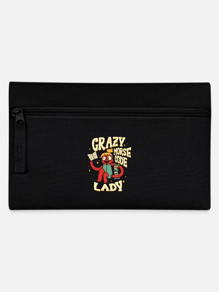 Morsecode Crazy Morse Code Lady - Federtasche - Schwarz