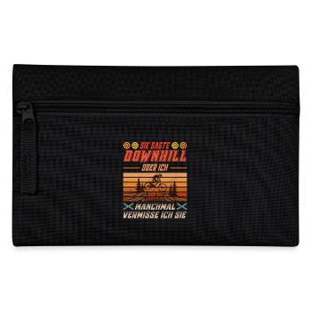 Mountainbiken SIE SAGTE DOWNHILL ODER ICH Lustiges - Federtasche - Schwarz - Vorne