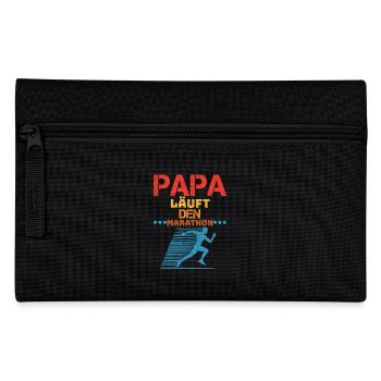 Läufer PAPA LÄUFT DEN MARATHON Laufen Lustiges - Federtasche - Schwarz - Vorne