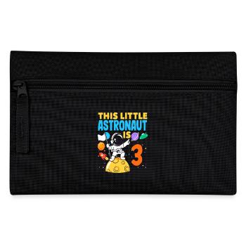 Little astronaut is 3 years old - Pencil Case - black - Front