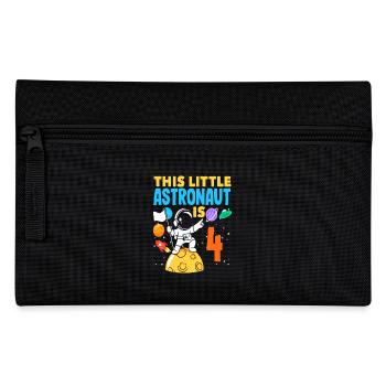 This little astronaut is 4 - Pencil Case - black - Front