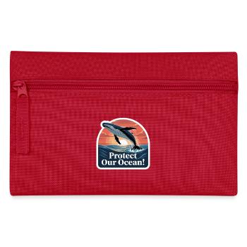 WHALES, PROTECT OUR OCEAN - Pencil Case - red - Front