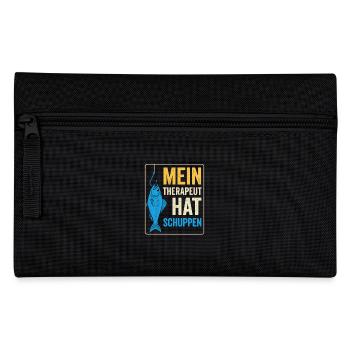 Fishing Therapy Saying - Pencil Case - black - Front